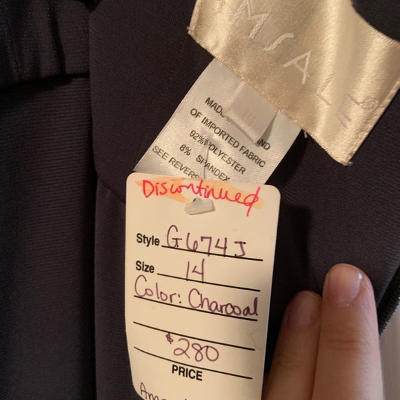 Amsale G674J in charcoal size 14 - Picture 5 of 6